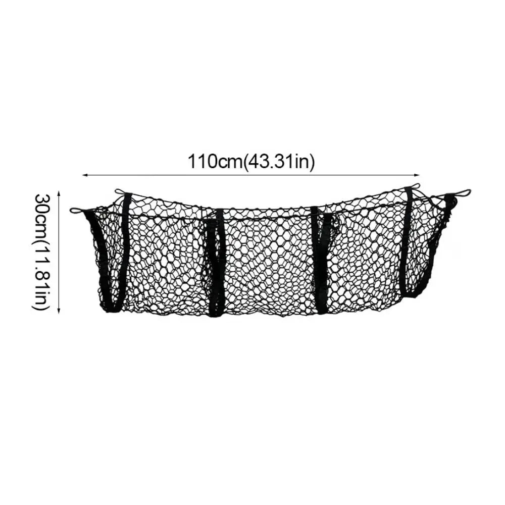 Three Grids Rear Truck Storage Bag Universal Suspension Type Luggage Nets Large Capacity Elastic Fabric Car Organizer Truck