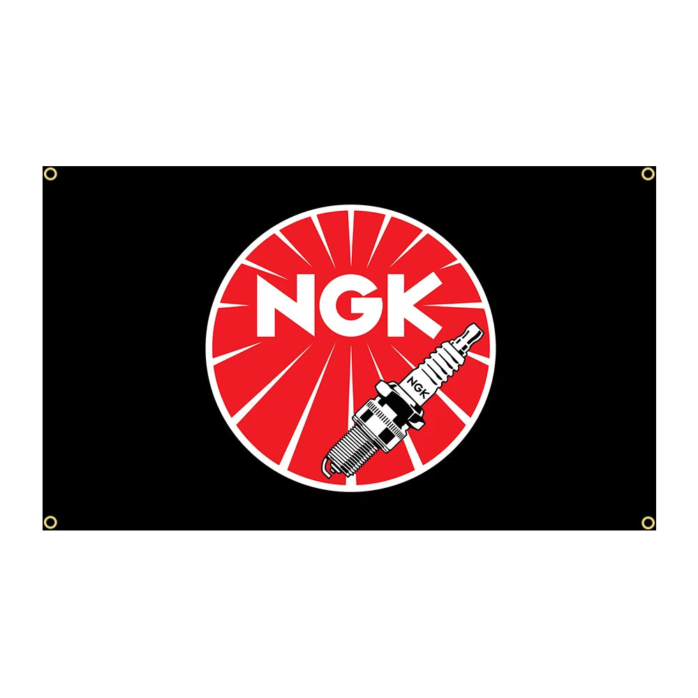 90x150cm NGK Spark Plugs 4 Hole Flag Racing Car Moto Banner Decoration Tapestry FLAGCORE