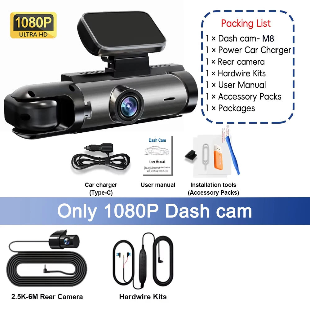 1080P WIFI Dual camera Dash Cam for cars,Front And Inside,car camera with IR Night Vision,Loop Recording,wide angle Car DVR Came