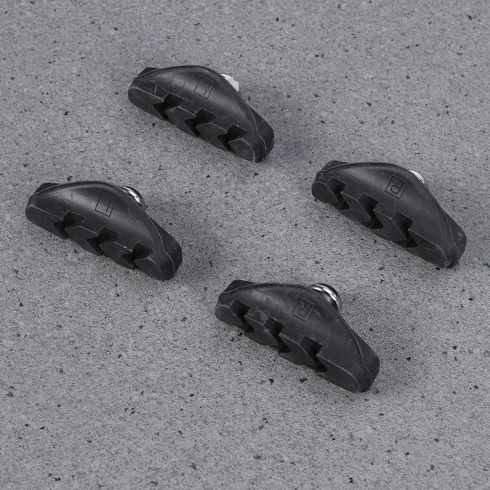 C Brake Pads V Shaped Grooved Rubber Wear Resistant Noise Reduction Design Universal Fit For Road Mountain Bikes Compatible