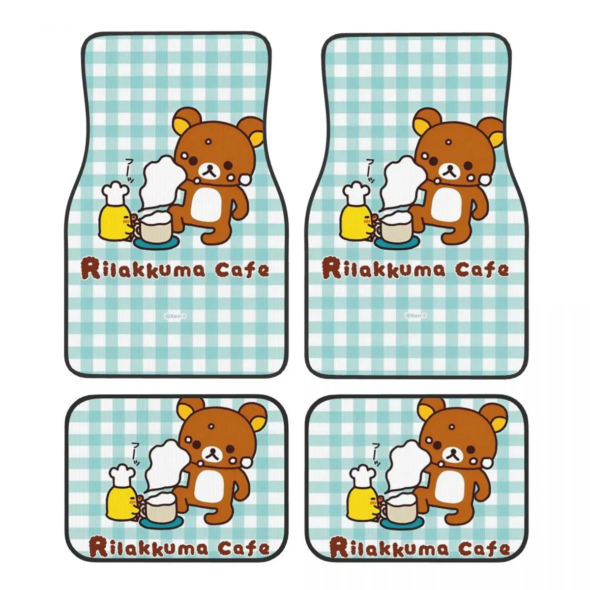 Rilakkuma Car Floor Mats Carpet Set of 4 Anti-Slip Universal Automotive Floor Mat Fit for Mid Trucks