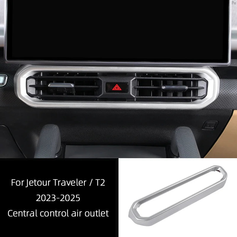 For Jetour Traveler T2 2023 2024 2025 Interior Car Accessory, Rear Air outlet Frame Center Gear Shift Panel Door Handrail Cover