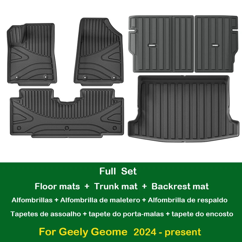 Car Floor Mats for Geely Geome 2024-present Cargo Liner Back Seat Covers Waterproof Non-slip Trunk Mat Customized Car Carpets