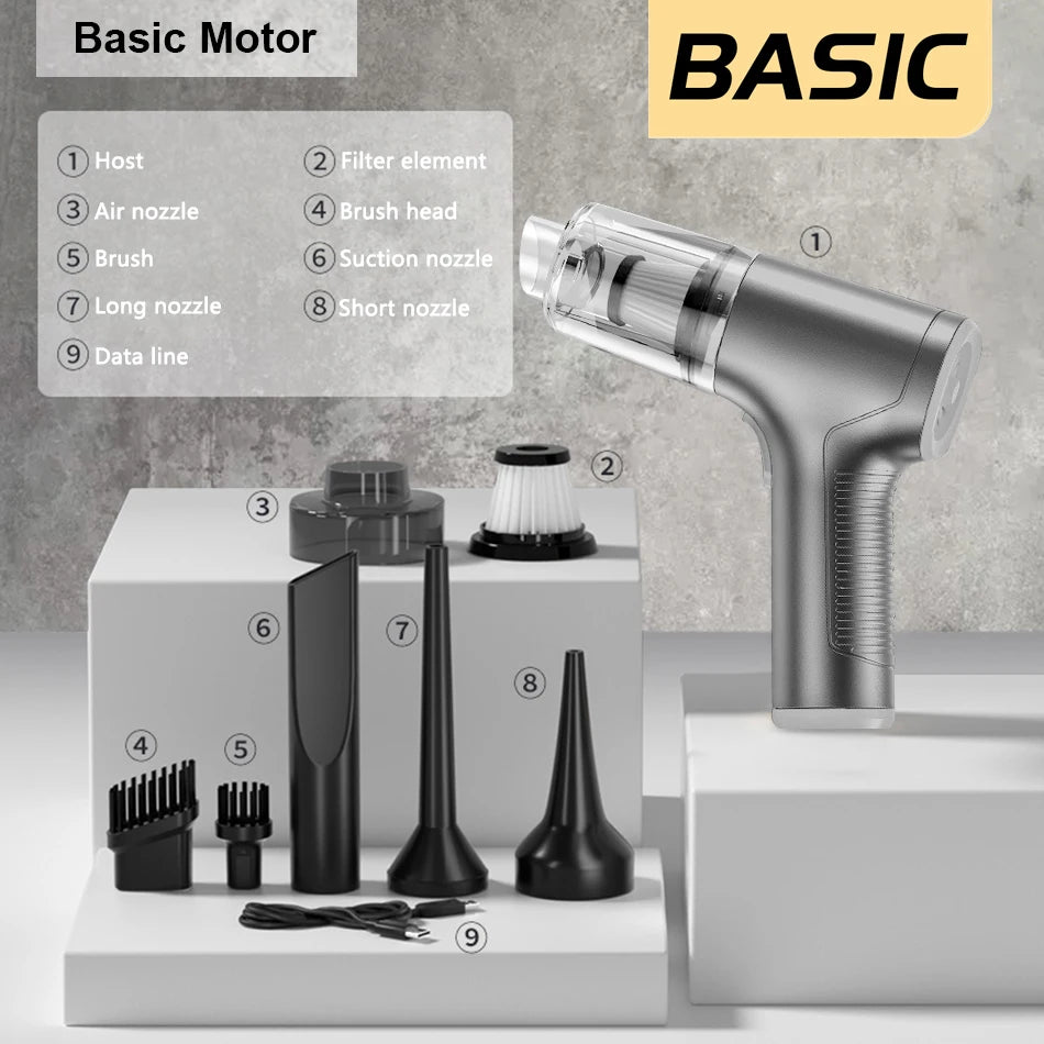 Car Vacuum Cleaner High Power Portable Handheld Wireless Brushless Motor Cleaning Machine Powerful Air Duster for Home Appliance
