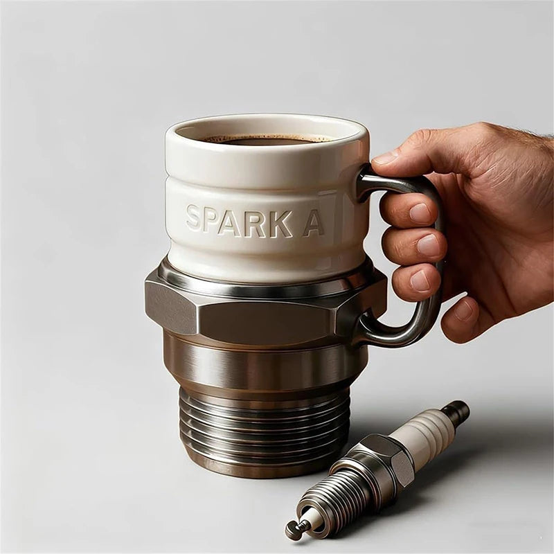 Spark Plug Mug Coffee Mug Cup For Car Lovers Automotive Themed Coffee Mug For Car Enthusiasts Mechanics & Garage Lovers
