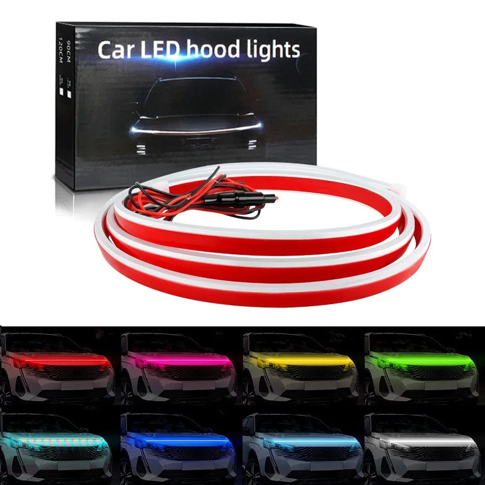 LED Car Hood Light Strip Universal Auto Decorative Atmosphere Lamp Ambient Light for Car Daytime Running Light