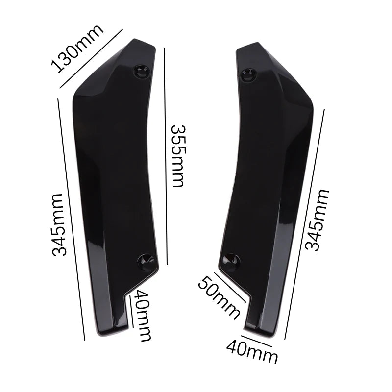 Vehicle Accessory: Carbon Fiber Winglets, Side Skirt Extension, Front/Rear Bumper Strip Lip Spoiler, Scratch Guard