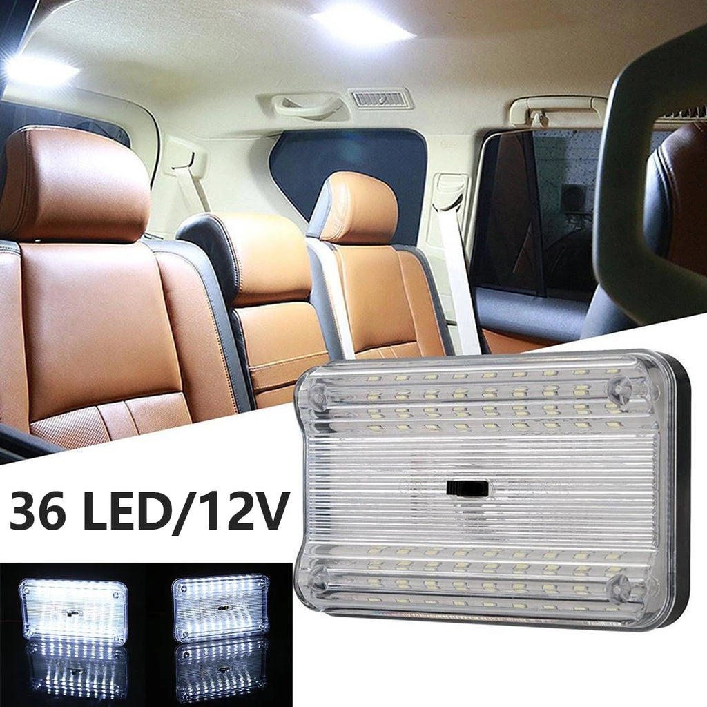 Car Interior Roof Lights 12V 36 LED Bulbs White Vehicle Ceiling LED Lighting Lamp Car Dome Reading Light with On/Off Switch