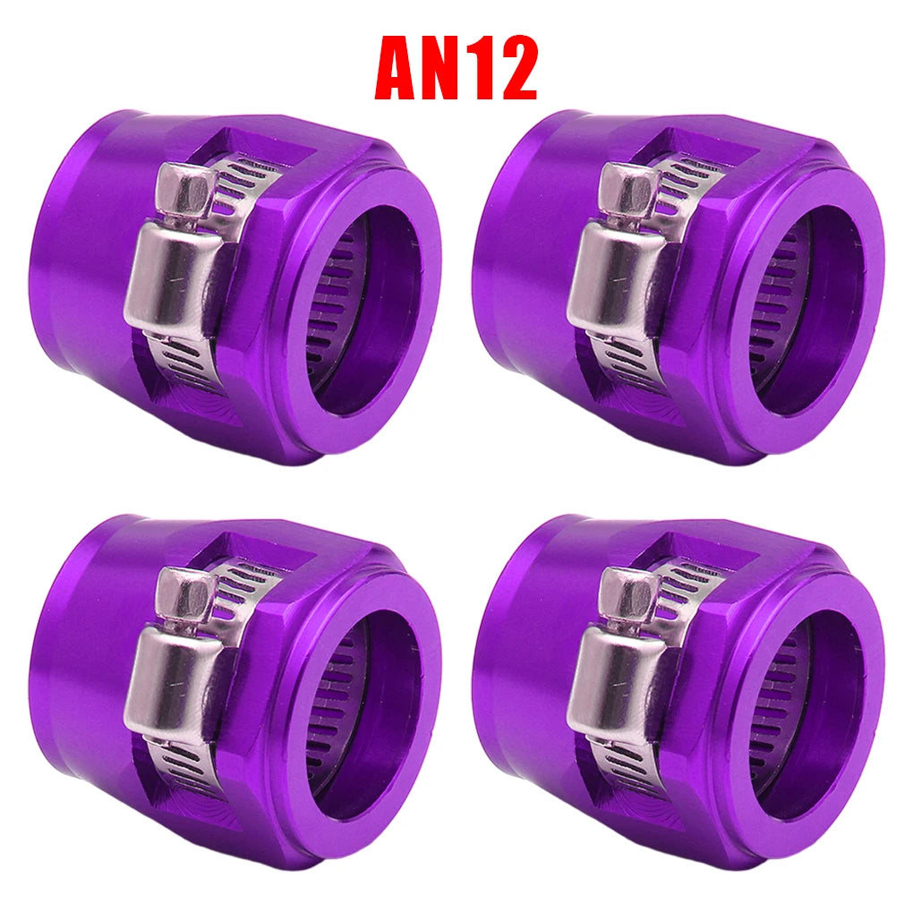 4pc AN4 AN6 AN8 AN10 AN12 Car Hose Finisher Clamp Radiator Modified Fuel Pipe Clip Buckle Universal Hose Clamps Oil End Finisher
