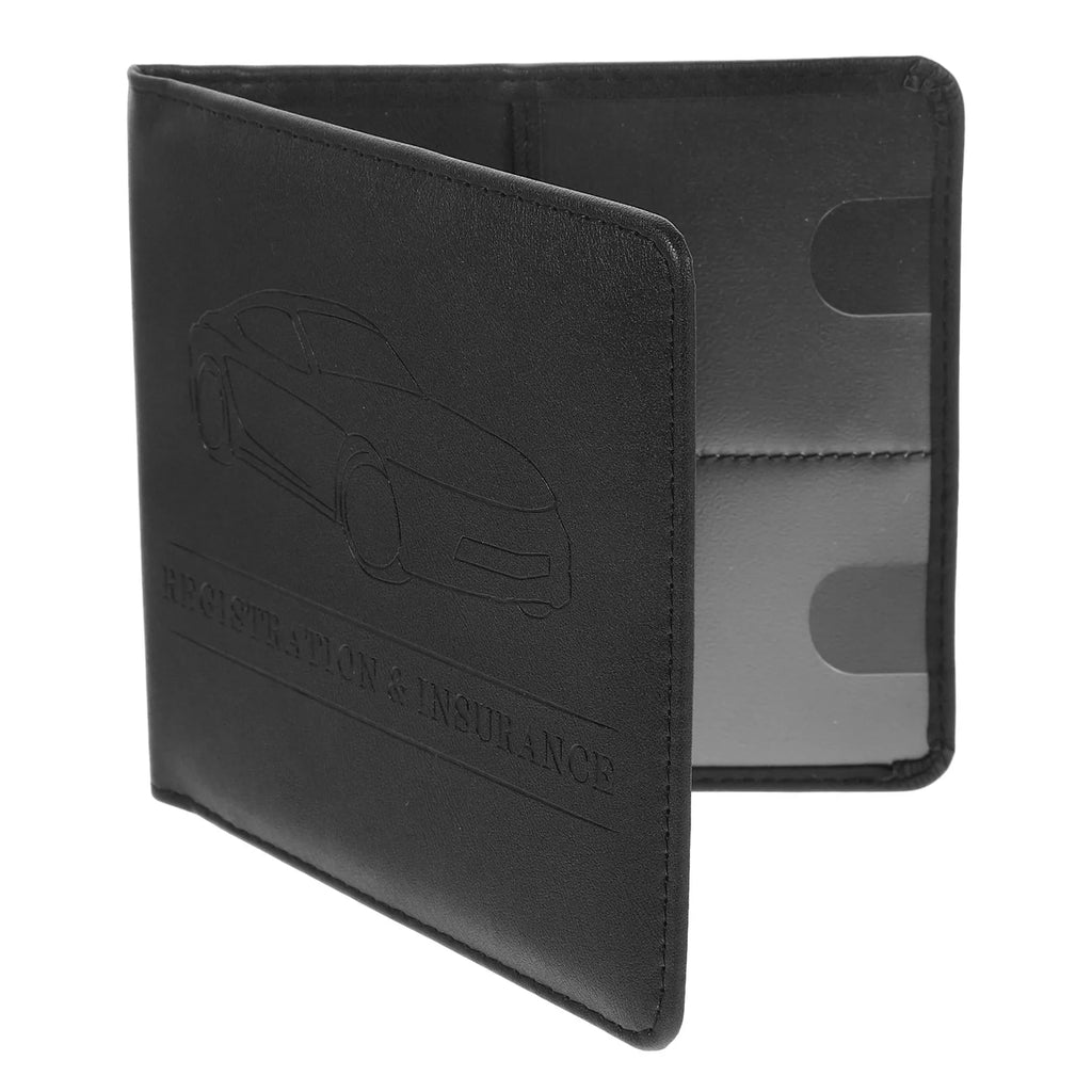 Car Document Organizer PU Holder for Registration Insurance Cards Car Paperwork Storage Wallet Manual Folder Travel Essential