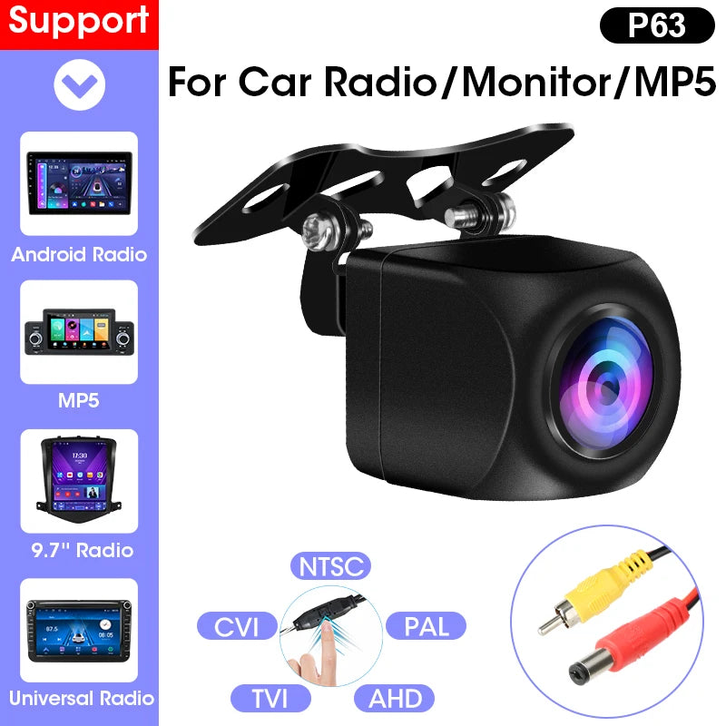 AHD 1080P Rear View Camera Fisheye Lens For DVR Dash Cam Car Radio MP5 Night Vision Reverse Camera 4 pin Waterproof NTSC PAL TVI