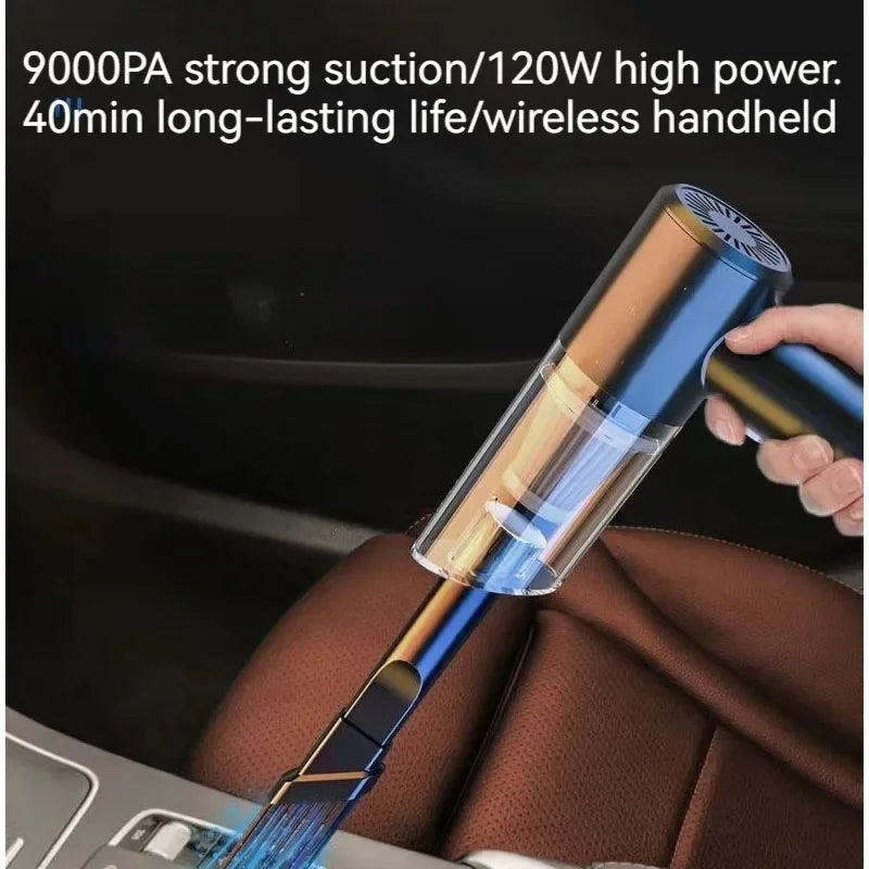 Compact Cordless Vacuum Cleaner 2000PA Powerful Suction for Car Interior