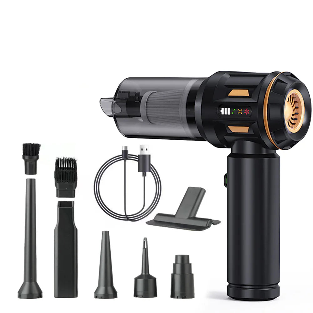 4 In 1 Strong Blowing/Suction Car Vacuum Cleaner Handheld Vaccum Cleaners Wireless LED Indicator Quick Inflation Air Duster