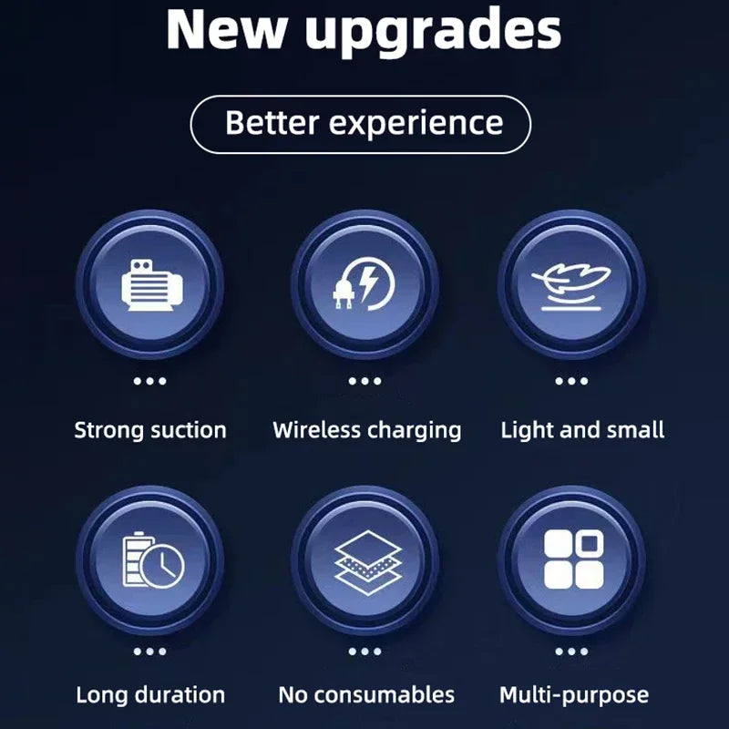 1 Set Car Mounted Vacuum Cleaner Handheld Powerful Suction Rechargeable Car and Home Dual Use Small Wireless Vacuum Cleaner