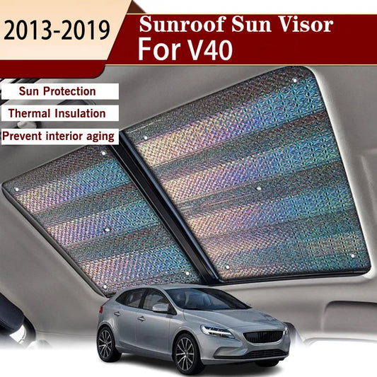 Sun Roof Protector For Volvo V40 2013-2019 2016 2017 2018 Roof Sunshade Skylight  Window Windshield Anti-UV Accessories Interior