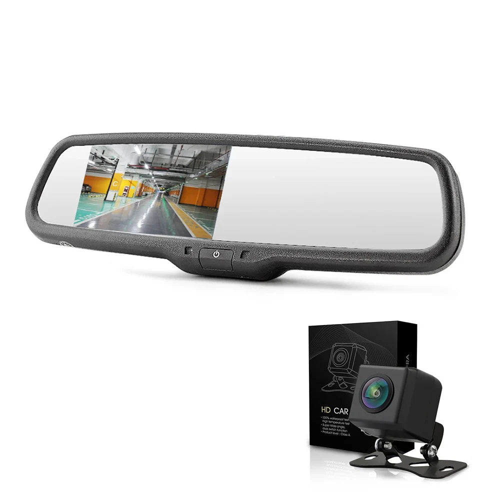 Carsanbo Car 4.3-inch AHD Rearview Mirror TFT LCD Display with Special Car Bracket HD Reversing Rearview Mirror Parking Screen
