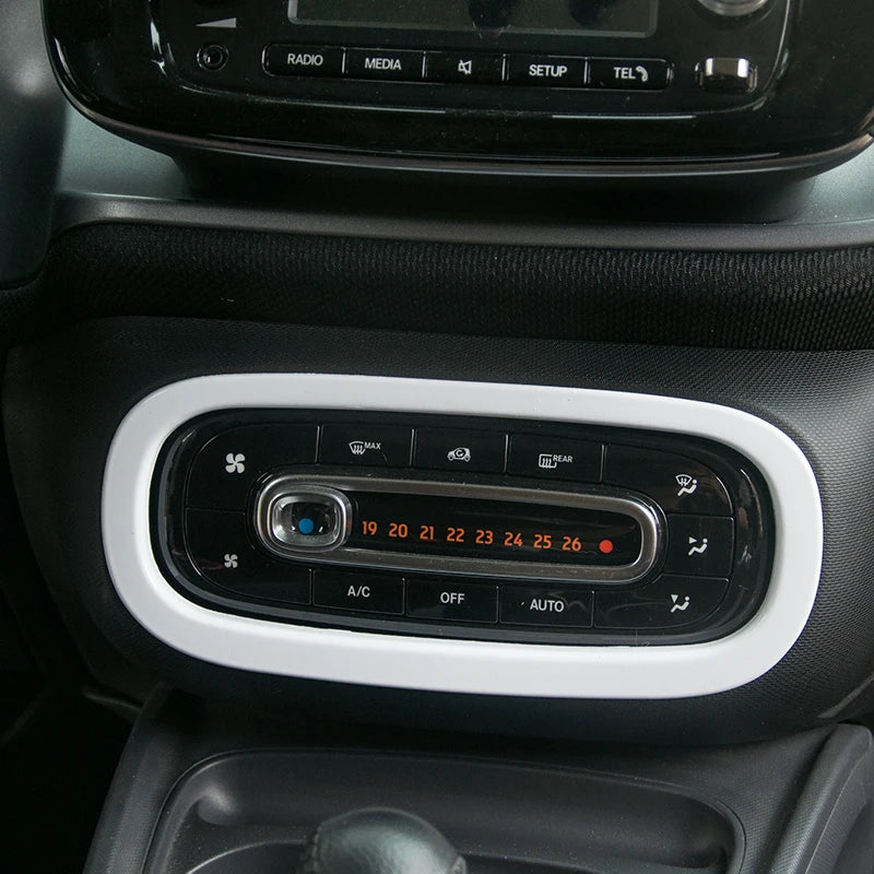 Full Set White Interior Decoration Cover Car Stickers For Smart 453 451 2015-2020 Accessories