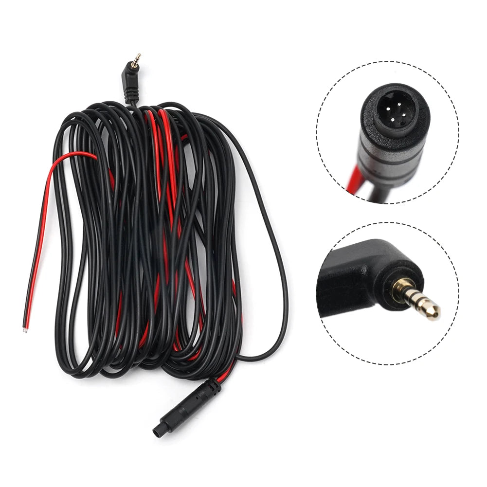 Car Dash Cam Extension Cable DC 12V 4 Pin 10m Extension Cable Car Camera Rear View Camera AV Cable