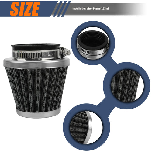 44mm Motorcycle Air Filters Systems For 50 70CC 90CC 110CC 125CC Universal ATV Pit Dirt Bike Go Kart Quad Motocross Accessories