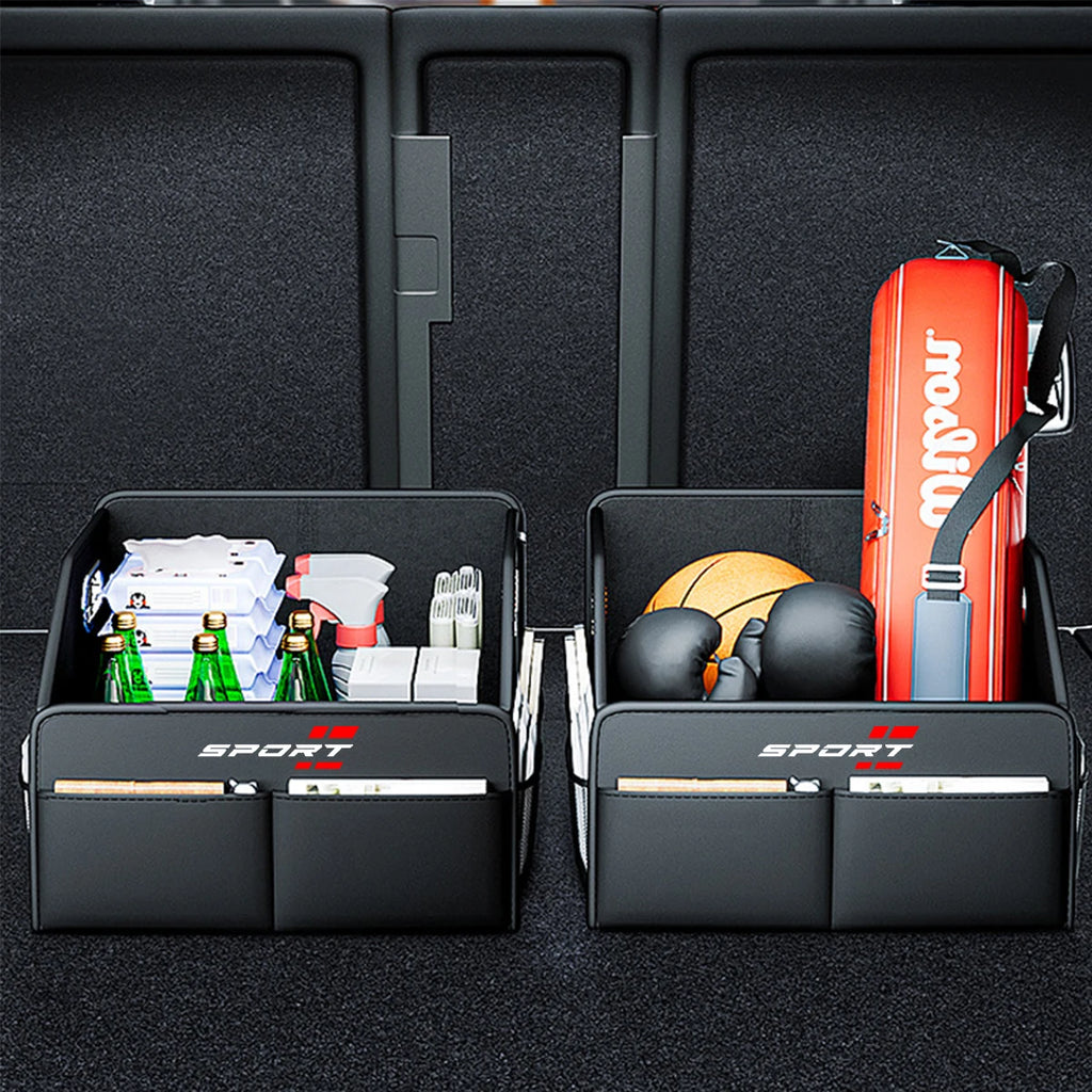 Universal Car Trunk Organizer Box Collapsible Multi Compartment Car Organizer