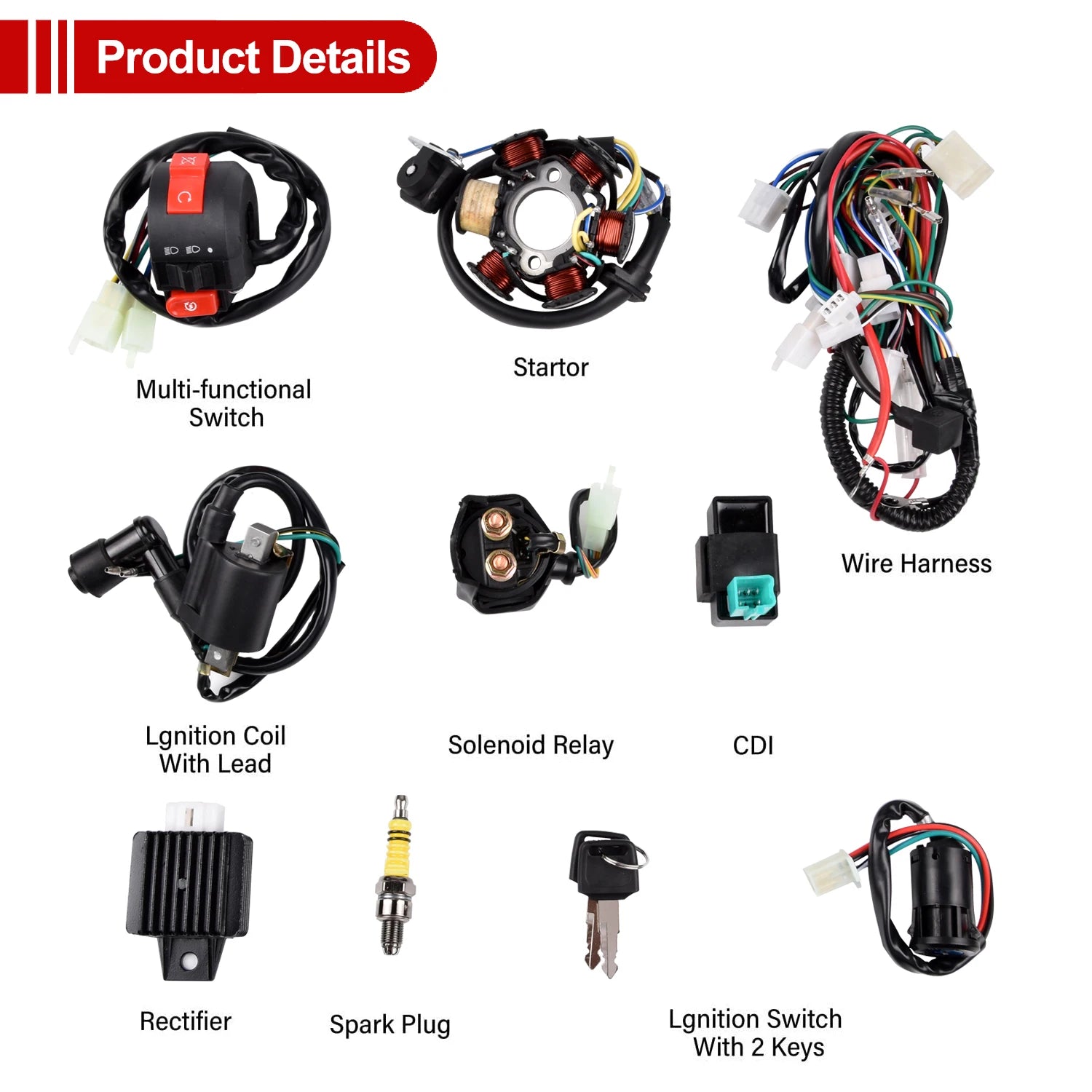 1 Set Full Complete Electrics Quad Wiring Harness For Motorcycle ATV 50cc 70cc 90cc 110cc 125cc Chinese Electric Start