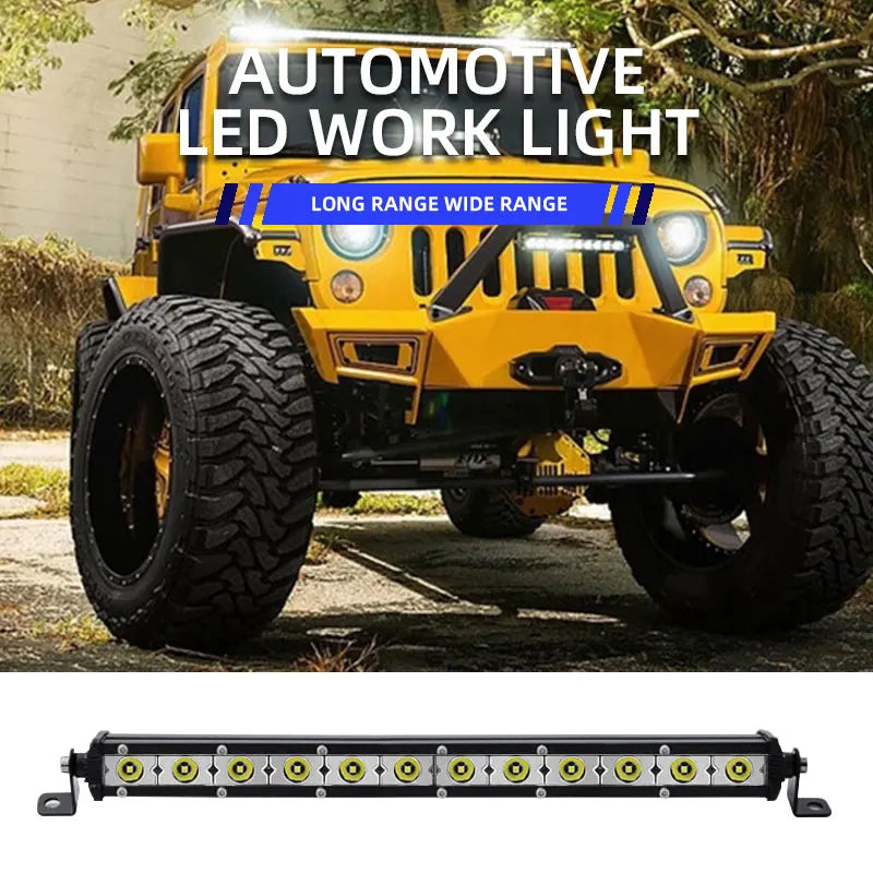 Car LED Work Light Bar 8.8'' 15'' inch Spotlight Flood 6/12 LED Work Light Bar for ATV Off Road Jeep SUV Car Running Lights