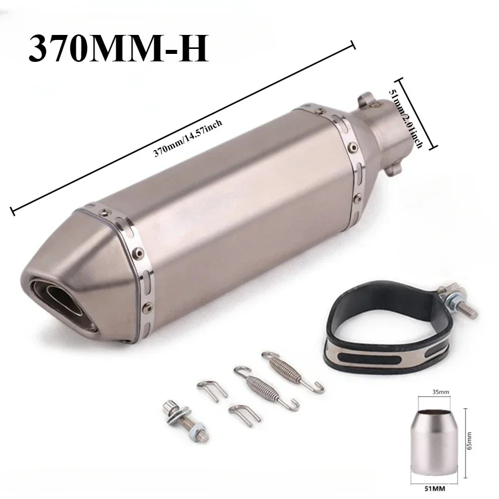 Tubo de escape da motocicleta 51mm com silenciador modificar motocross silenciador para Z400 250 R15 R3 sujeira pit bike scooter
