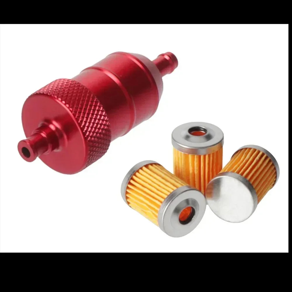 For Motorcycle Quad Pit Dirt Bike ATV Scooter 3PCS Fuel Filter 8mm CNC Alloy Petrol Gas Fuel Filter Cleaner