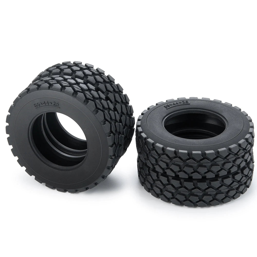 AXSPEED 4PCS Front Rear Wheel Rim Hubs Rubber Tyres with Foam Inserts for 1/14 Tamiya Truck Trailer Tractor RC Car Tires