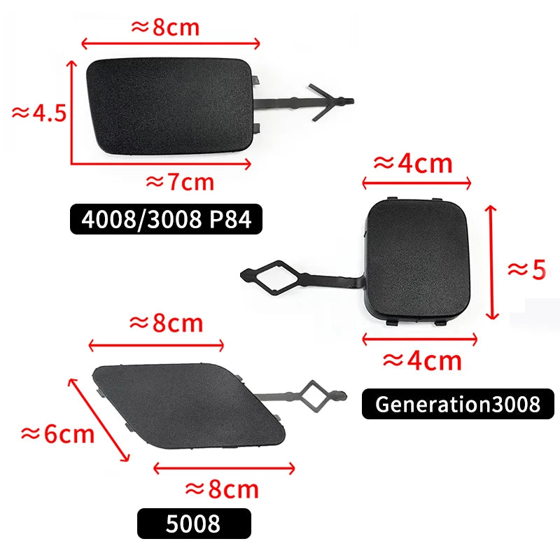 Suitable for Peugeot 3008 4008 5008 rear bumper trailer cover, traction hook cover，tow hook cover,