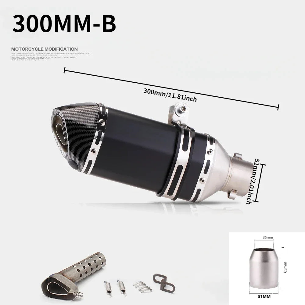 Tubo de escape da motocicleta 51mm com silenciador modificar motocross silenciador para Z400 250 R15 R3 sujeira pit bike scooter