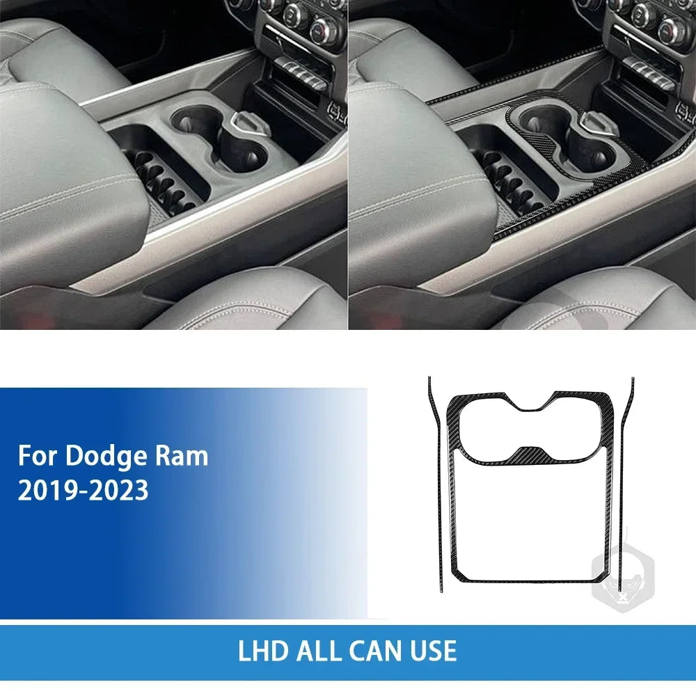 For Dodge Ram 2019 2020 2021 2022 2023 Accessories Carbon Fiber Car Interior Grar Handle Air Outlet Trim Sticker Decoration