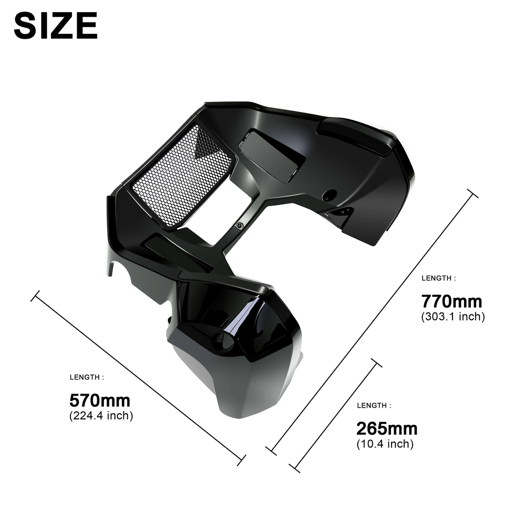 Motorcycle Parts New Lower Leg Fairing Cover Extended Chin Spoiler Set Black for Harley Street Glide Road Glide 2023.5-2026