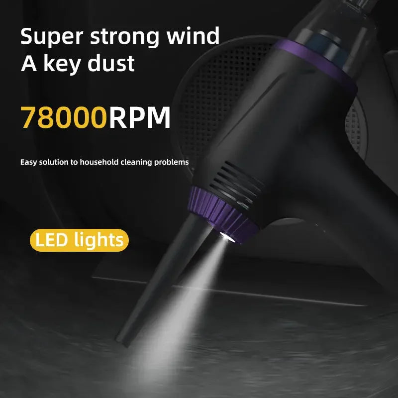 Portable Brushless Car Vacuum 15000 mAH 2 in 1 Air Duster & Vacuum Cleaner Cordless Compressed Air Blower for Car Home Cleaning