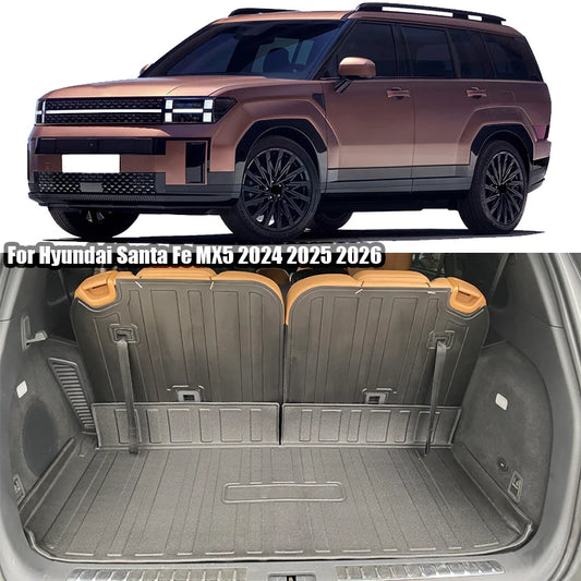 Car trunk protection pad rear seat backrest pad suitable for 5-seater 6-seater 7-seater For Hyundai Santa Fe MX5 2024 2025 2026
