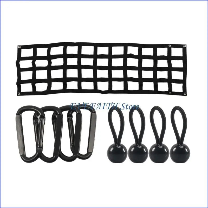 124B Tailgate Net for Pickup Truck Bed Universal All Weather Use Netting Black