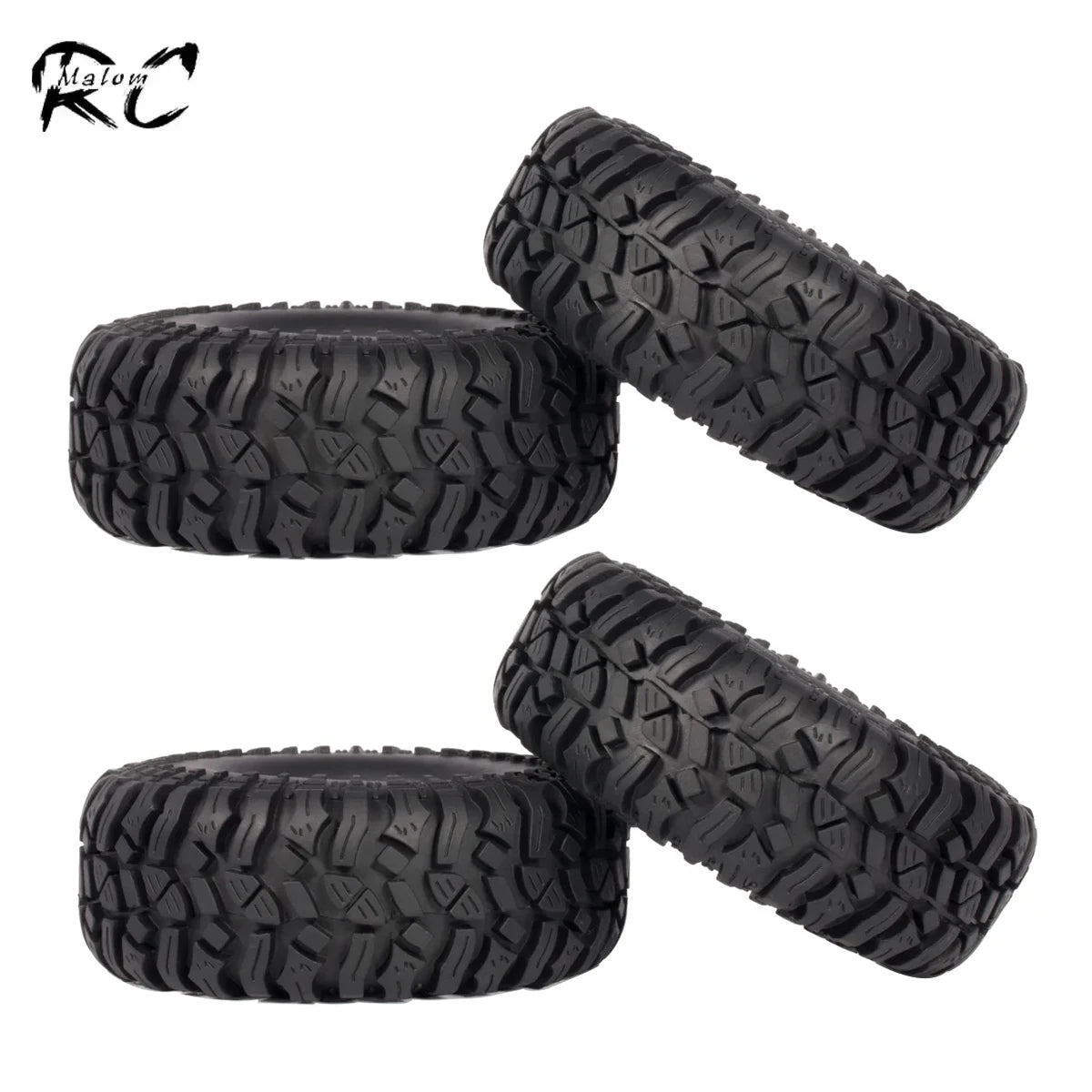 1Set 1.9 Inch Rubber Tyre 114*42mm Wheel Tires for 1/10 RC Car Crawler Axial TRX4 SCX10 90046 D90 TF2 Capra YIKONG LCG Part