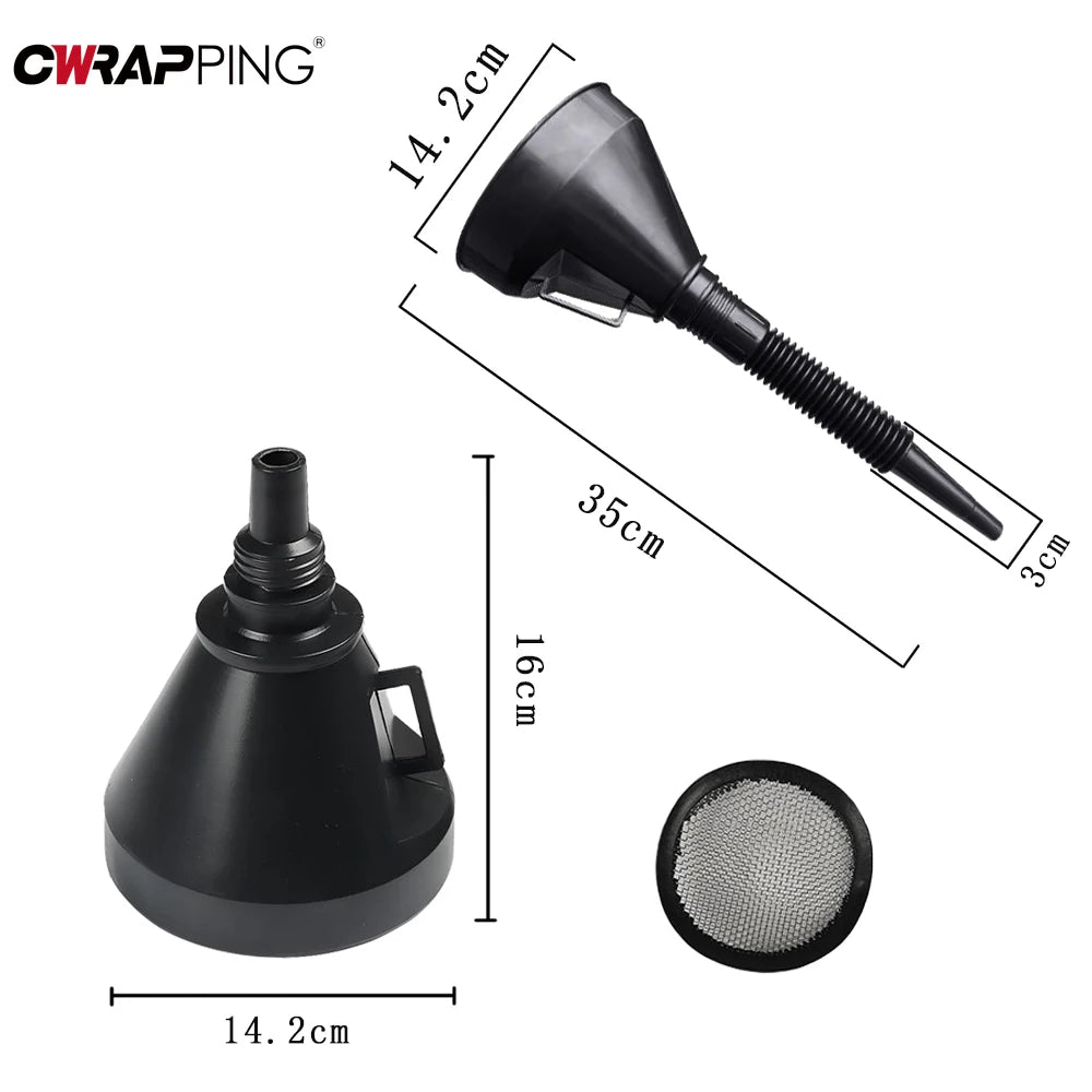 Car Gadgets Auto Refueling Funnel Detachable Hose with Filter Long Mouth Funnel Motorcycle Refueling Engine Oil Funnel Tool
