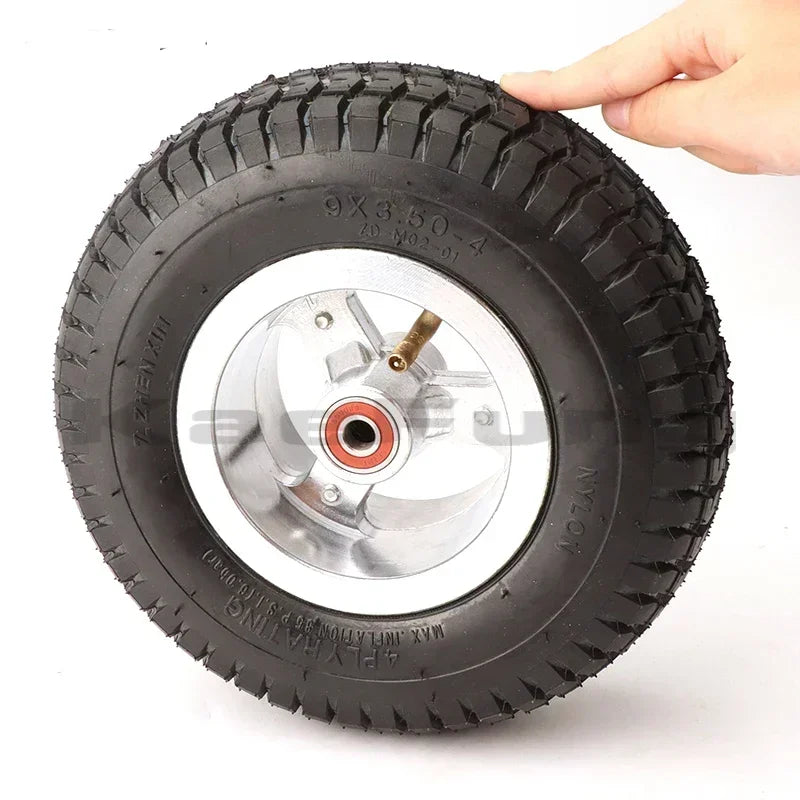 Rueda de 9 pulgadas, neumáticos 9x3.50-4, cámara interior y llanta, combo para scooter de gasolina, patineta, bicicleta de bolsillo, triciclo eléctrico