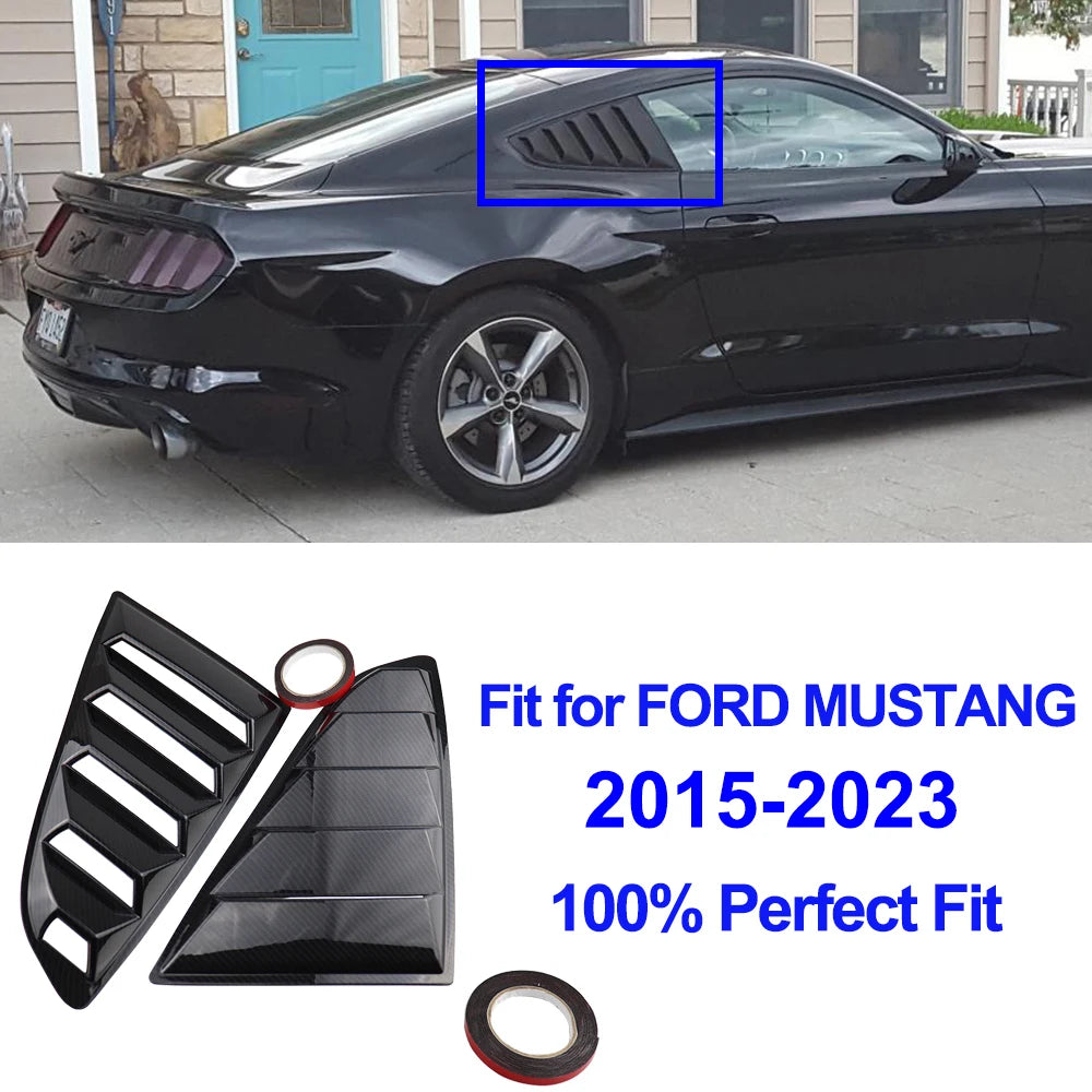 For Ford Mustang Rear Quarter Window Louvers Spoiler Scoops Car Tunning Panel Side Air Vent Cover 2015 2016 2017 2018 2019-2023