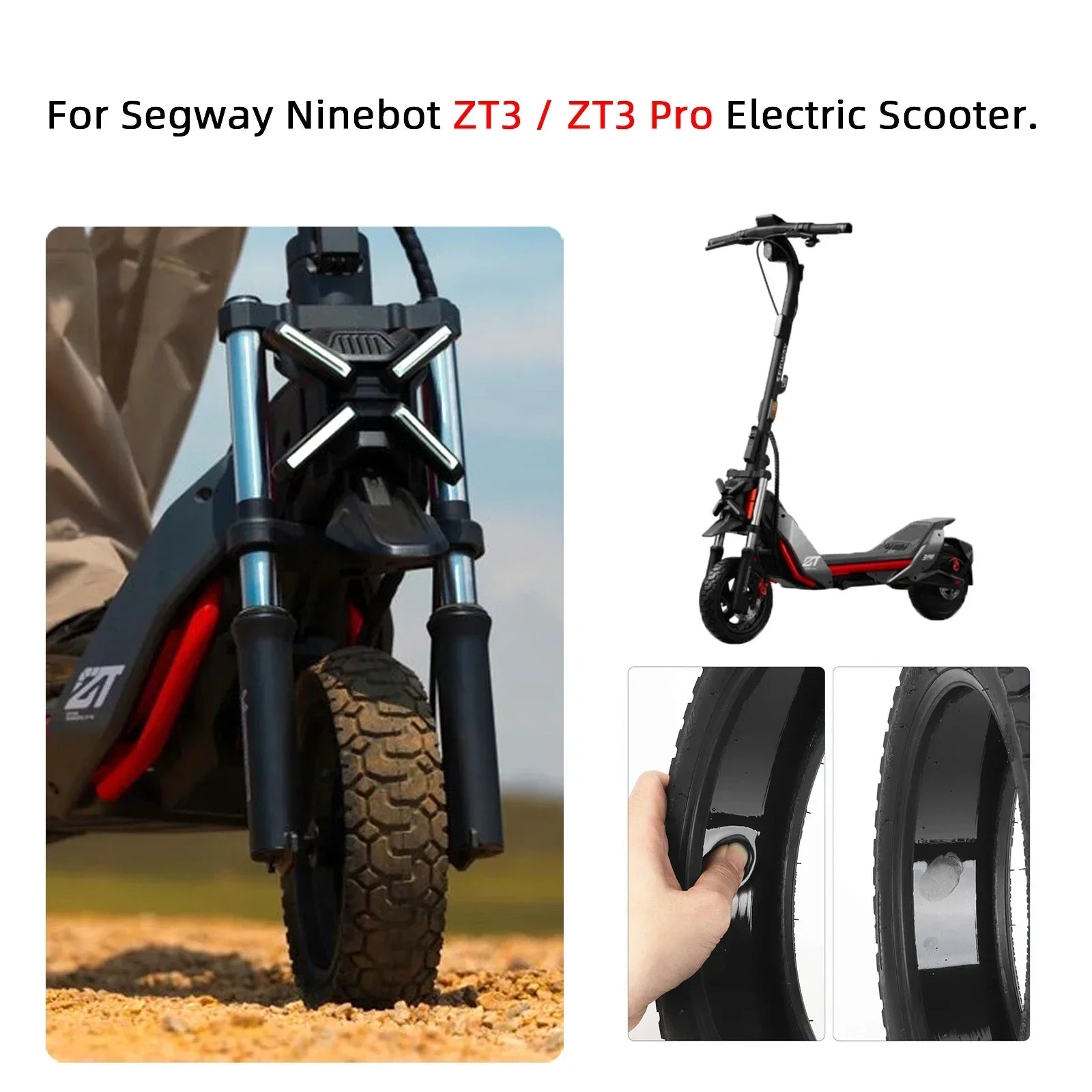 11 Inch 70/60-7.5 Self-healing Tire With Goo For Segway ZT3/ZT3 Pro Electric Scooter Off-road Vacuum Tubeless Tyre Replacements
