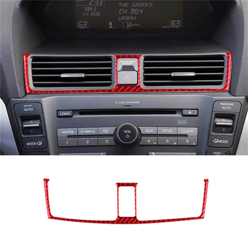 New Car Interior Decoration Carbon Fiber Red Sticker For ACURA TL 2009 2010 2011 2012 2013 2014 Auto Accessories