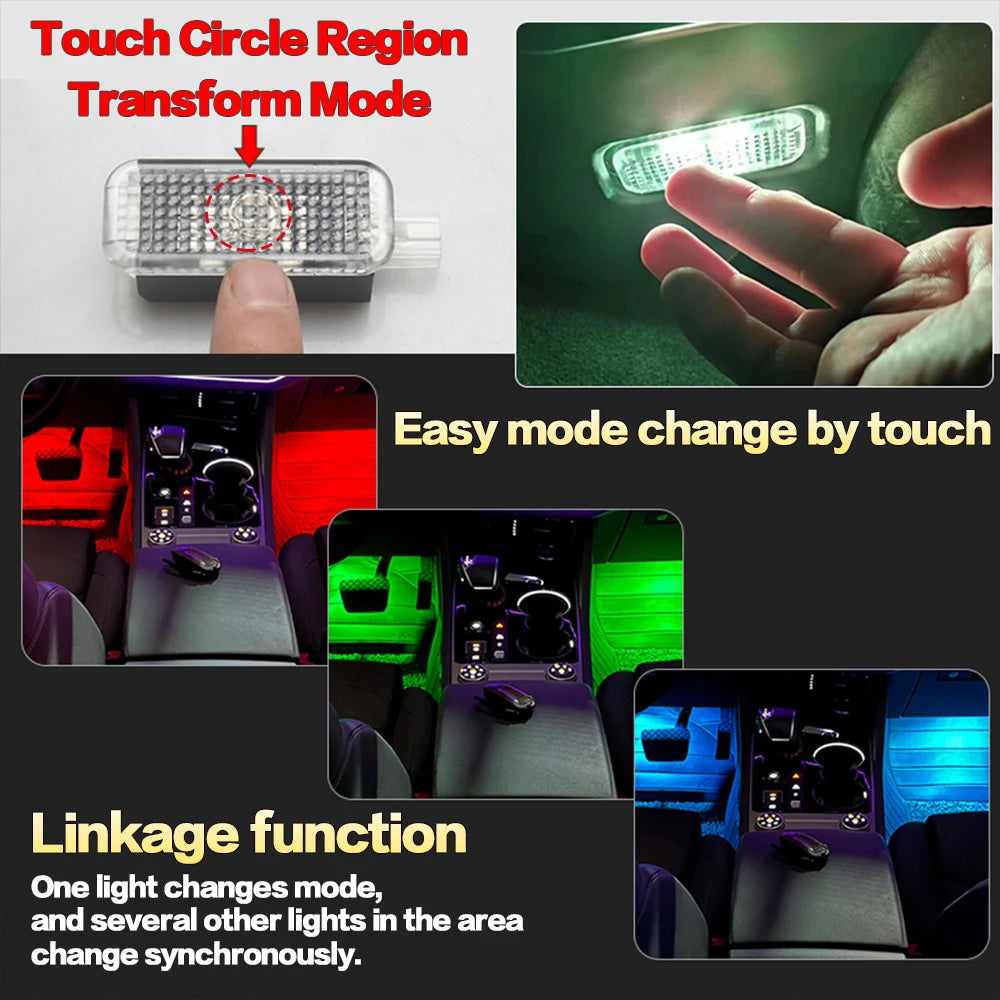 LED Car Interior Decoration Footwell Light Bulbs Atmosphere Lamp Accessories For SEAT Leon 5F MK3 Ibiza ST Ateca Toledo Alhambra