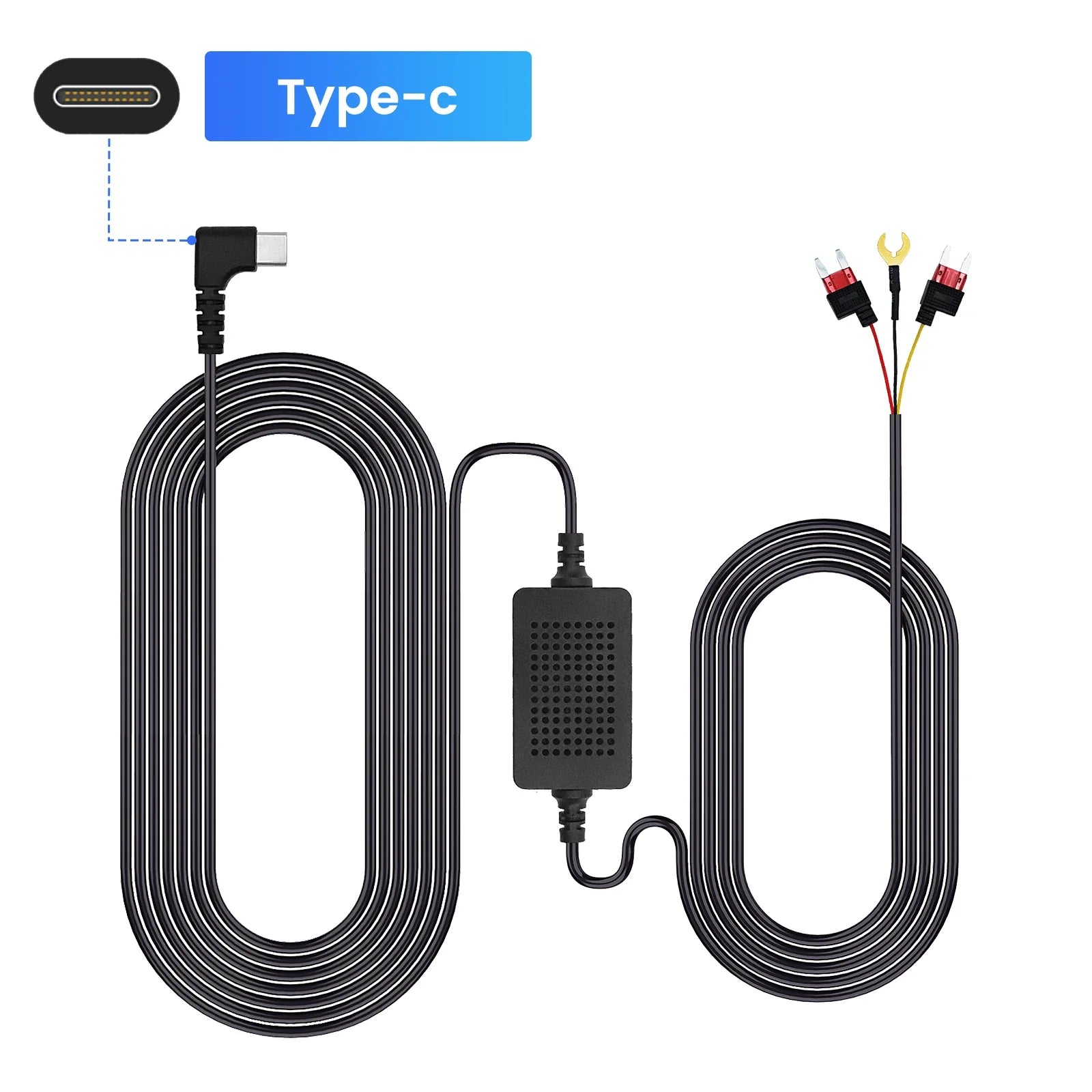 3A 3.5m Car Dash Cam Mini / Micro USB / Type-C Interface Charger Dashcam Rear Camera 12-24v Hardwire Cable Kit Step-Down Line