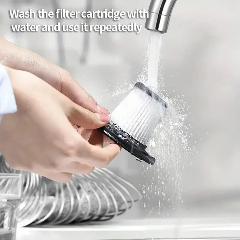 Portable mini vacuum cleaner for cars and homes - super powerful dual-purpose hair dryer/vacuum cleaner, rechargeable blower
