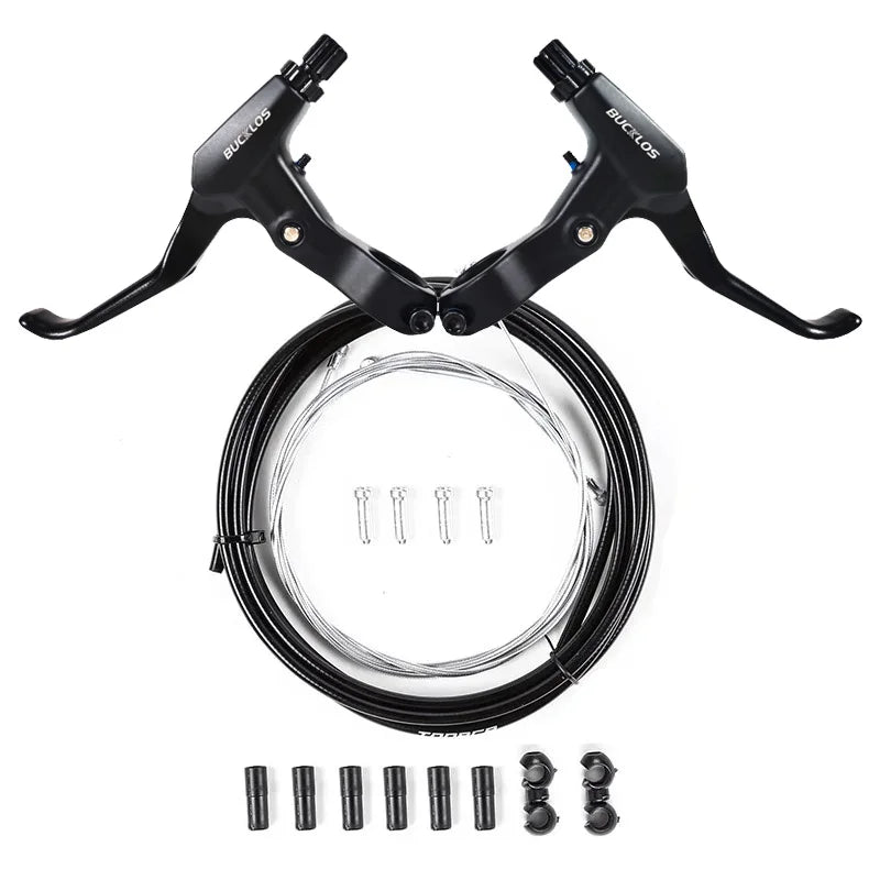 BUCKLOS Bicycle V Brakes Set Aluminum Alloy Bike Brake Lever Line Pulling V Brake Caliper Universal Cable Road Bike Brake Kit