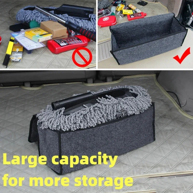 Car Trunk soft Organizer Felt Storage Box Accessories Large Anti Slip Compartment Boot Storage Organizer Tool Car Storage Bag