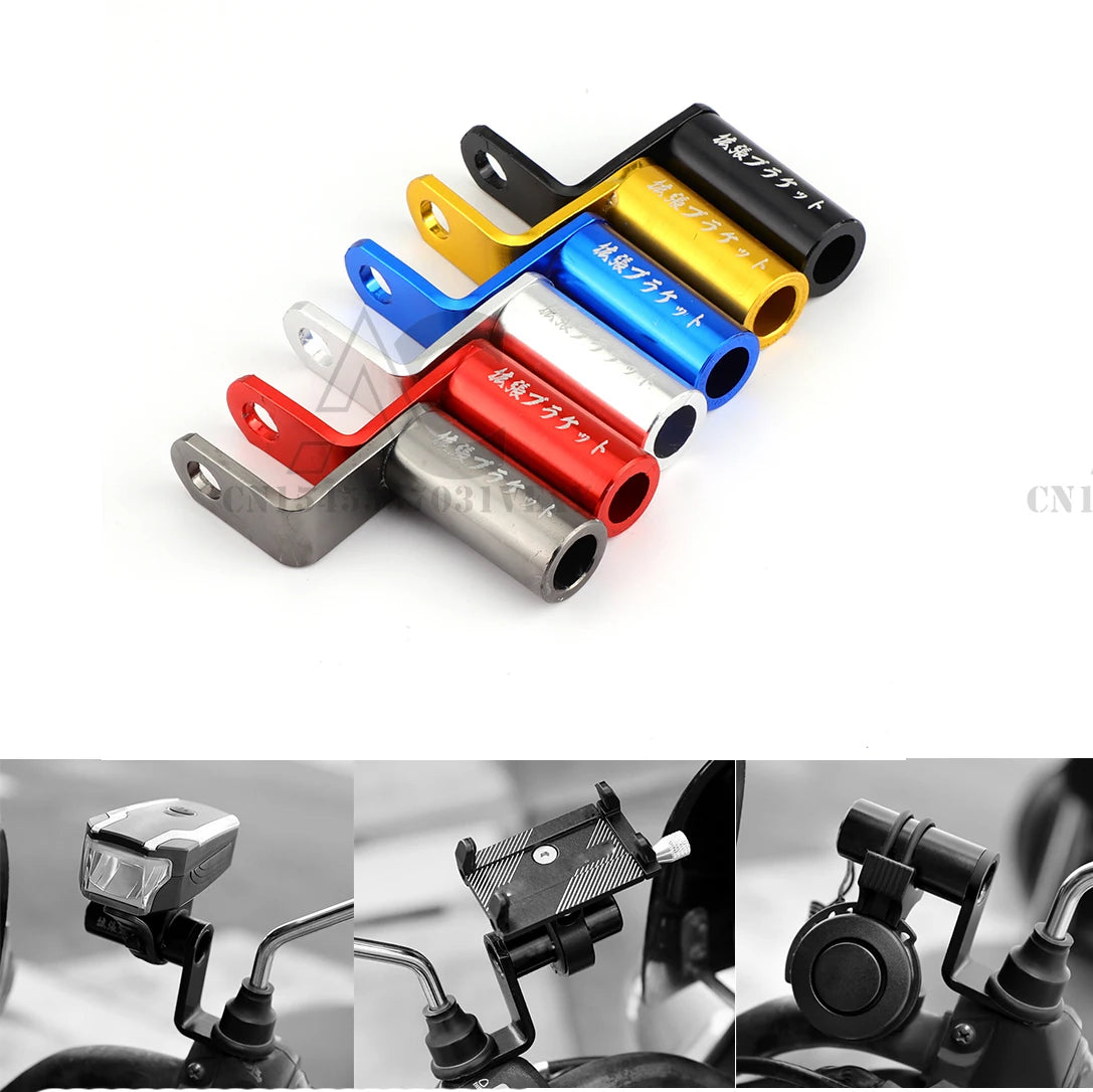 Motorcycle Accessories Rearview Mirror Mount Extender Bracket Holder Clamp Bar Phone Holder Levers Multiple Function