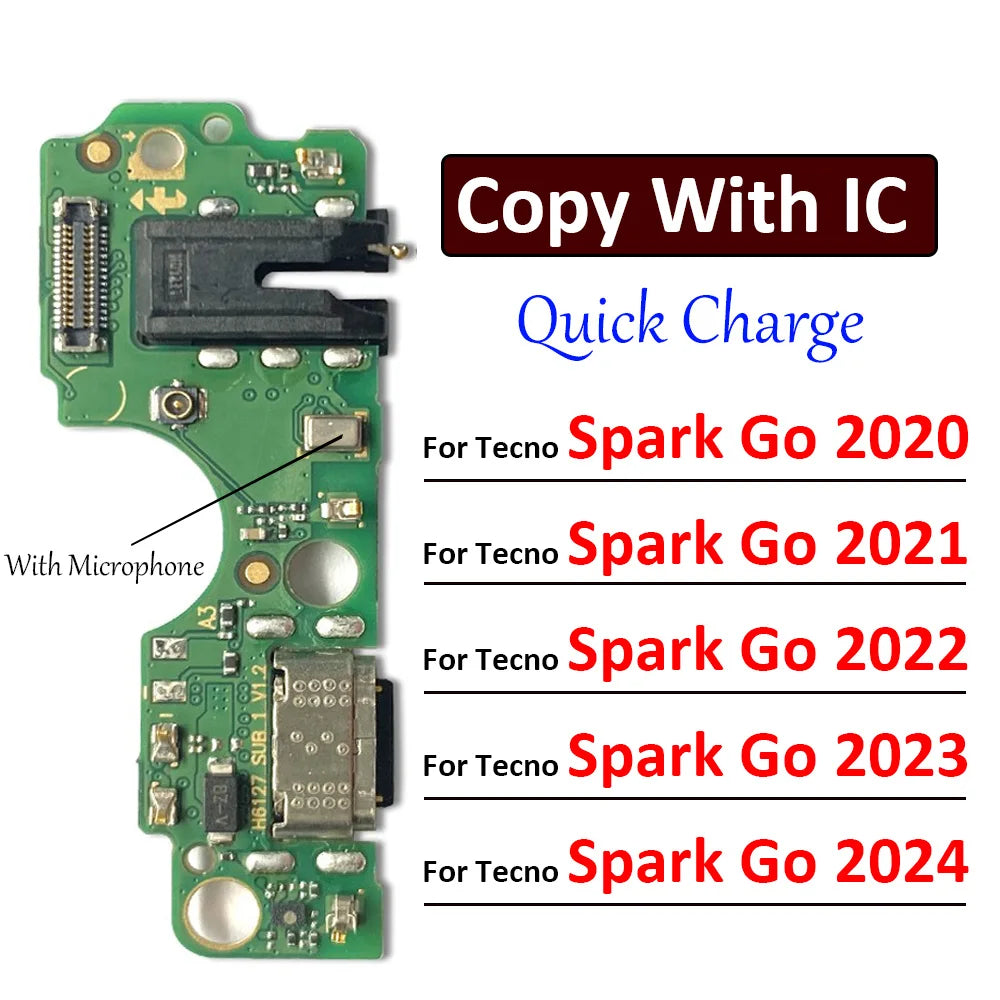 10 piezas, puerto de carga USB, base de carga, conector de cargador, cable flexible para Tecno Spark Go 2020, 2021, 2022, 2023 y 2024