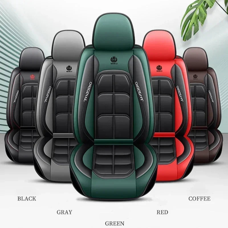 1pc Car Front Seat Cover, Rear Seat Cover All Inclusive Premium PU Leather Mat with Soft Cushion Full Package Protector Cover